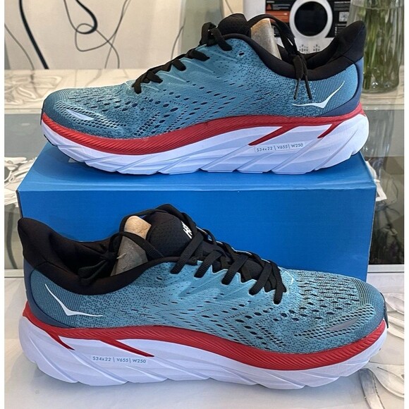 Hoka One One Clifton 8 Men’s 7.5D Blue White Running Sneakers Shoe NO BOX - Picture 7 of 7